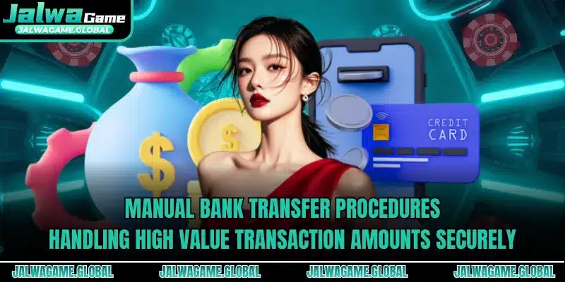 Manual bank transfer procedures handling high value transaction amounts securely